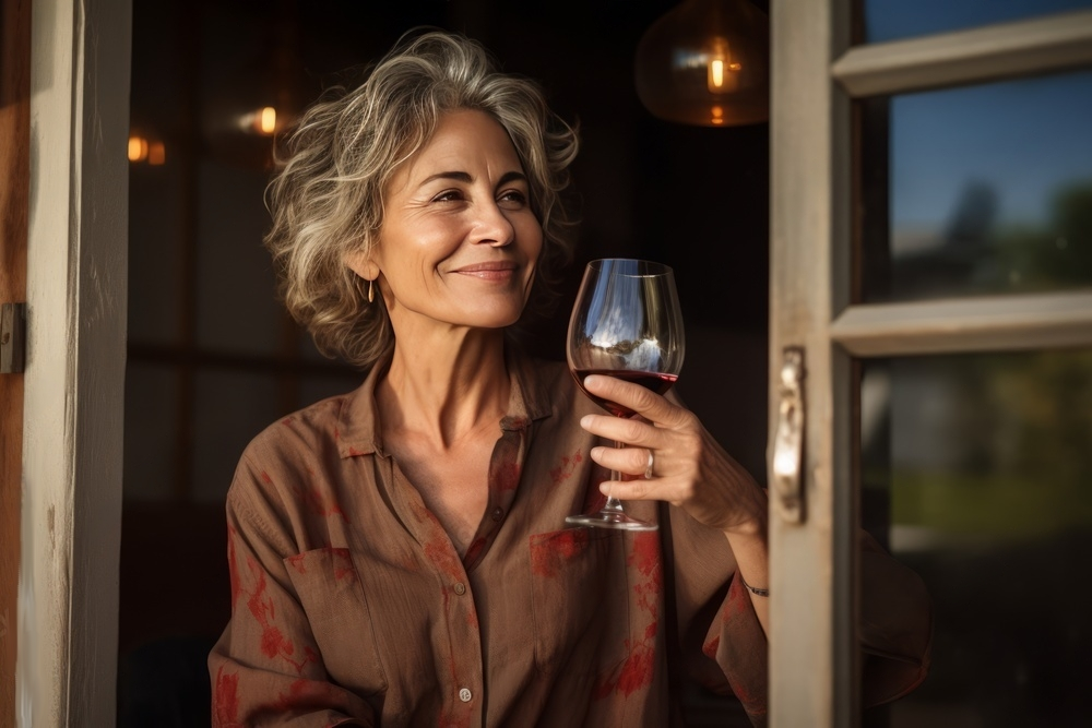 menopause lady drinking alcohol